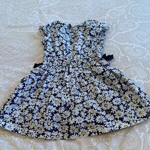 Floral Kids Dress - Black and White